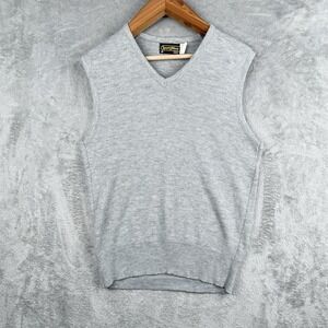 Vintage‎ Sears Sportswear Sweater Vest Mens M Tall 80s V-Neck Gray Golf USA Made